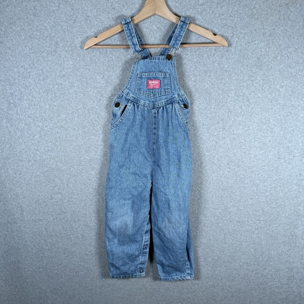 Vintage oshkosh overalls girls 4T denim blue made USA 90s
